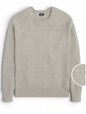 J.Crew Mens Heather Gray Seed Stitch Cotton Crewneck Light Sweater NWT Small
